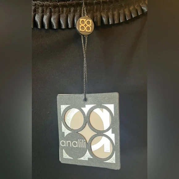 🤩 NEW ITEM! Analili Irma Ruched Tunic Dress Black Asymmetrical Midi Knee Length - Picture 11 of 13